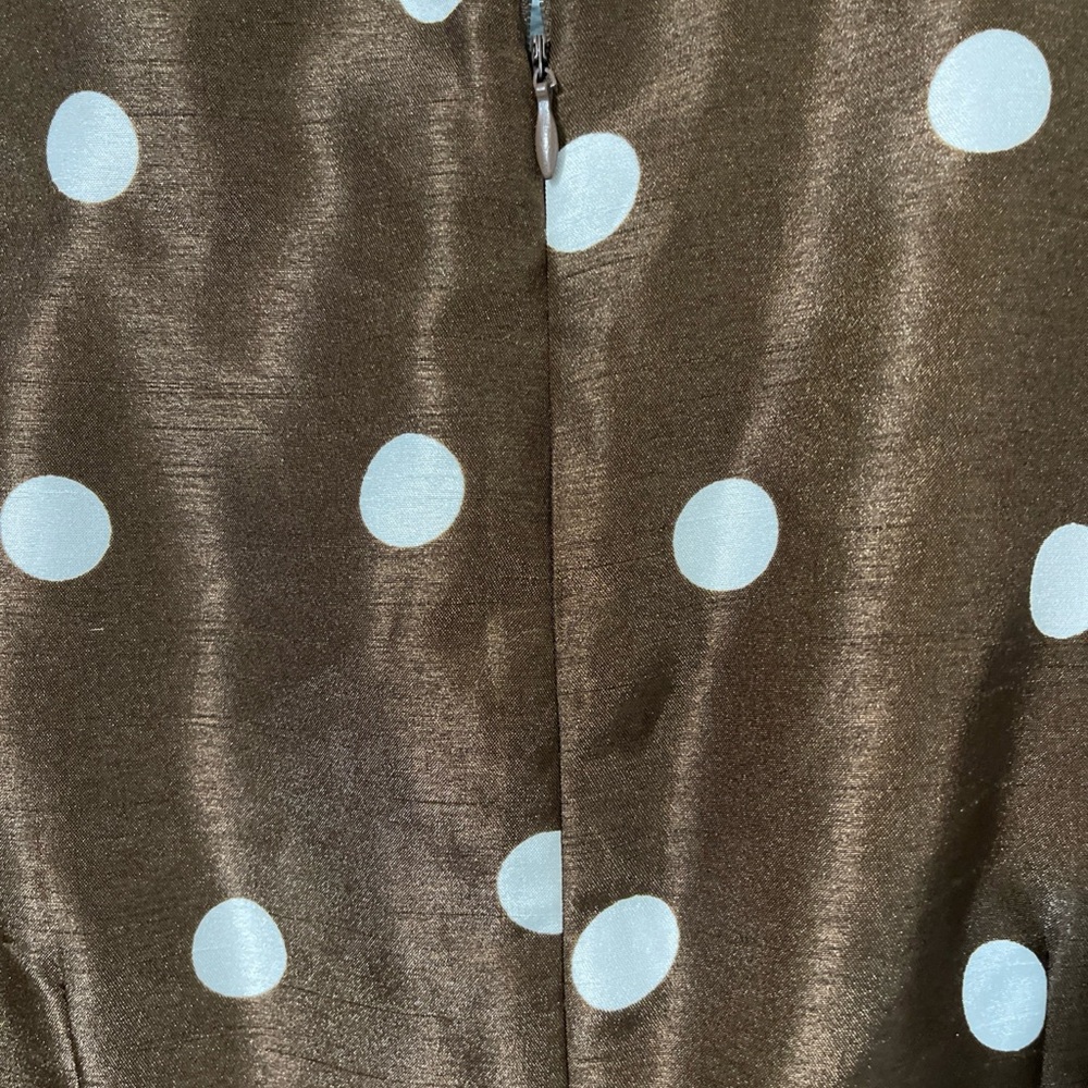 Signature by Robbie Bee Brown Polka Dot Midi Dress Rockabilly Retro Pinup Size 6 - Picture 4 of 7